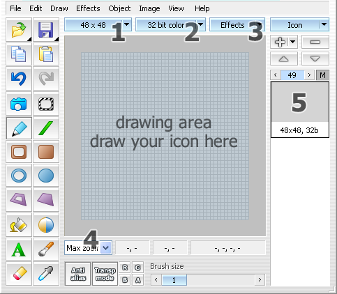 AWicons icon editor main window