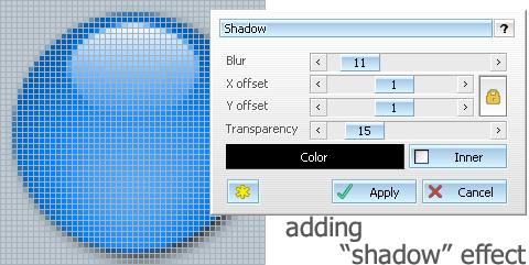 One of the most frequently used effects is Drop shadow