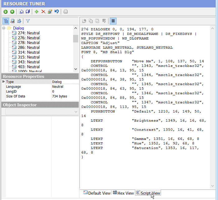 Resource script Resource script