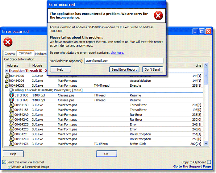 EurekaLog Exception Logger EurekaLog Exception Logger
