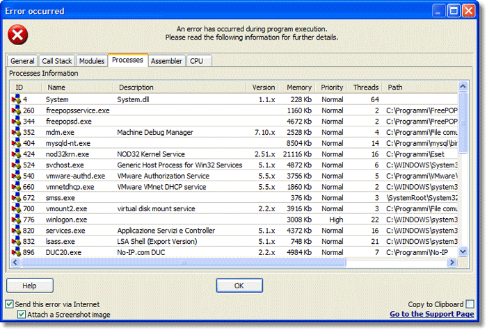 EurekaLog Process Logger EurekaLog Process Logger
