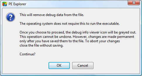 Remove debug information