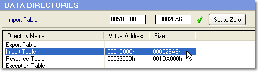 Edit the Virtual Address and Size