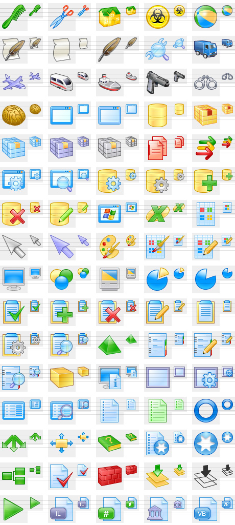 Icons from 16x16 to 128x128