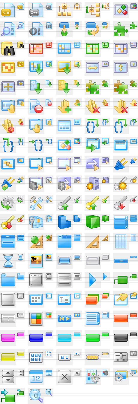 With icons in vector format you can shrink, move, rotate, change color sof any icons