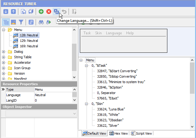 Click on Change Language button Click on Change Language button