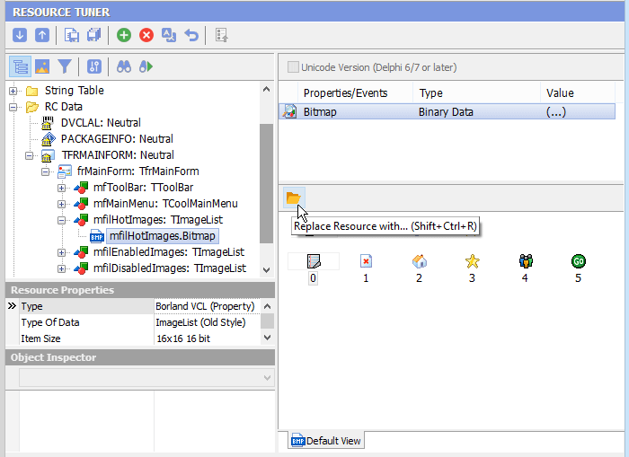 DFM Form Viewer All the found objects with all assigned properties and events are displayed in a hierarchical tree